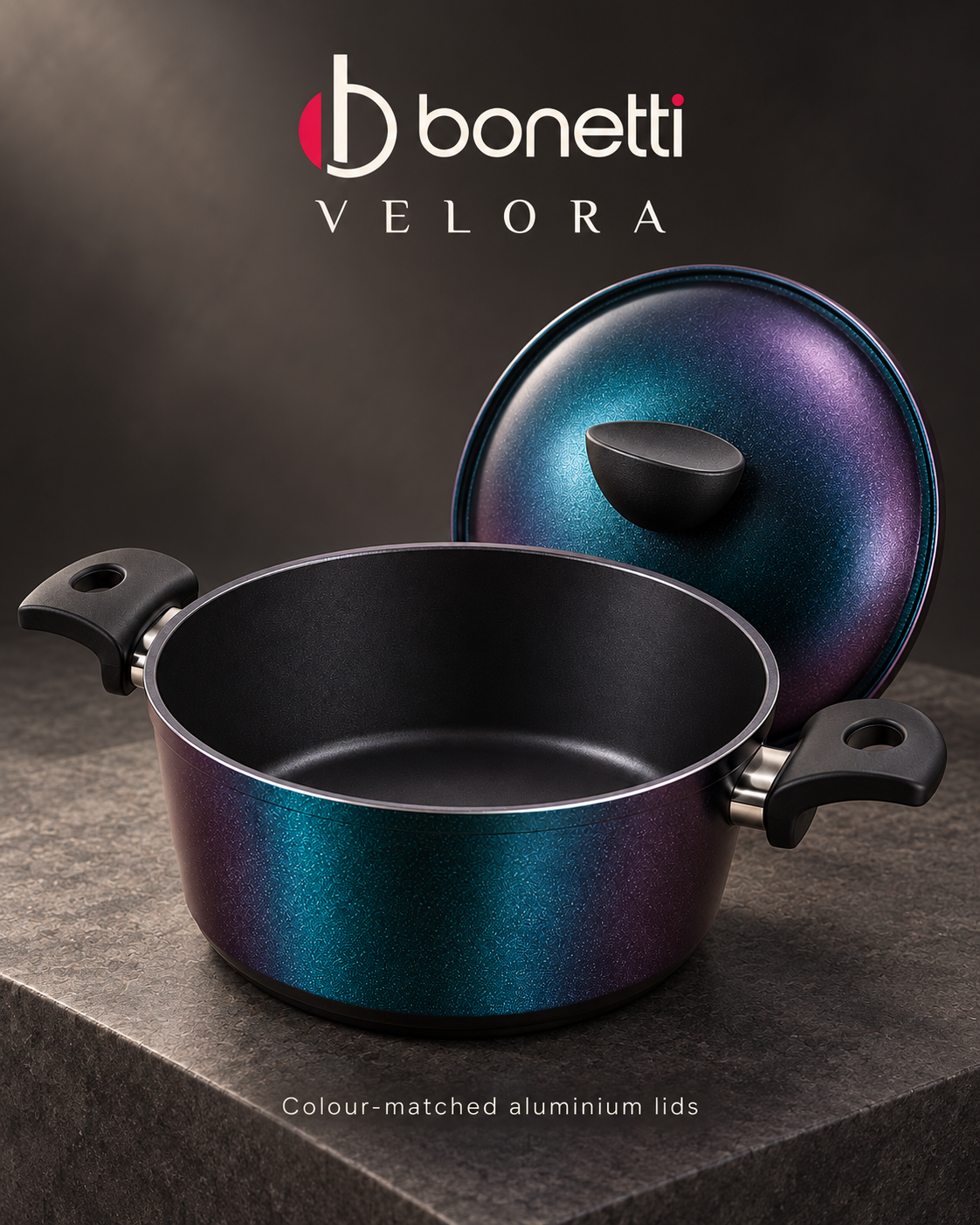 Bonetti Velora colour-matched aluminium lid