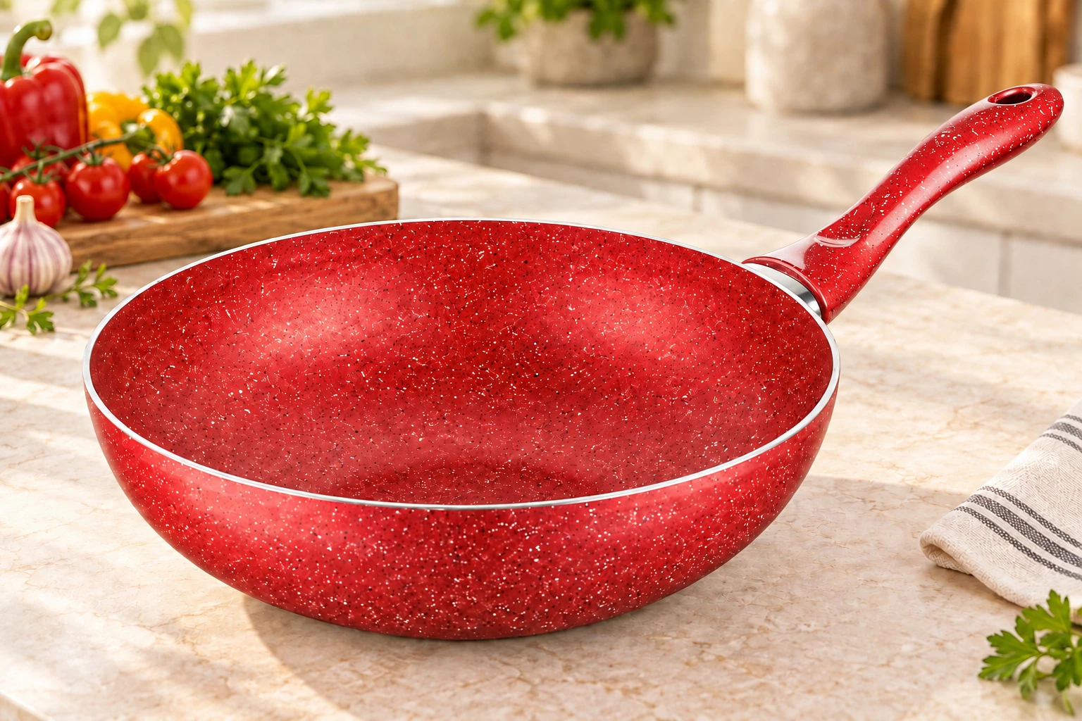 Granit Wok Tava – Kırmızı
